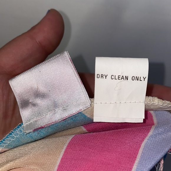 Avon Fashion Vintage stripe 100% silk pleated back button blouse size 3/4 (S/M) - Picture 11 of 11